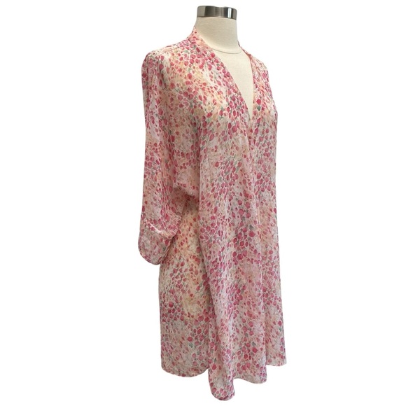 Flora Nikrooz Floral Printed Chiffon Wrap Robe & Shorts Intimates Set - Picture 4 of 12